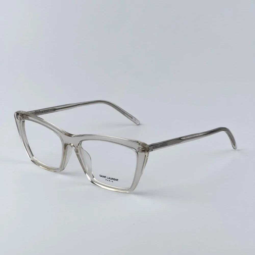 Saint Laurent Women BRAND NEW Eyeglasses Beige Cat Eye SL737 MICA THIN O04